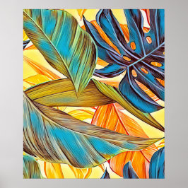 Blätter in Farben Poster