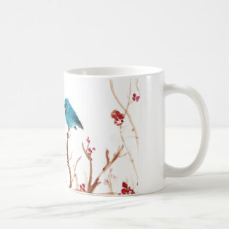 Blåttfågel- och bärkaffemugg kaffemugg