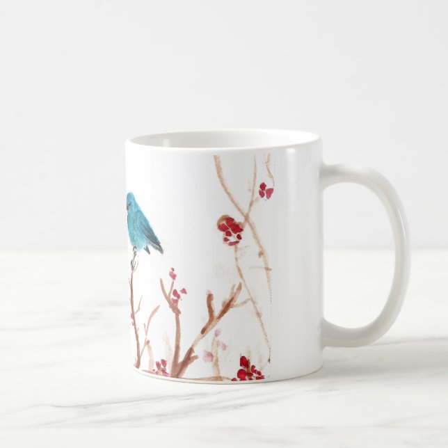 Blåttfågel- och bärkaffemugg kaffemugg (Höger)