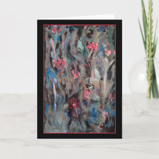 Blåttfågelabstrakt - original- konsthälsningkort kort