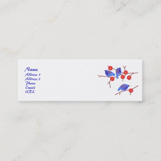 Blåttfåglar profilerar kortet mini visitkort (Framsida)