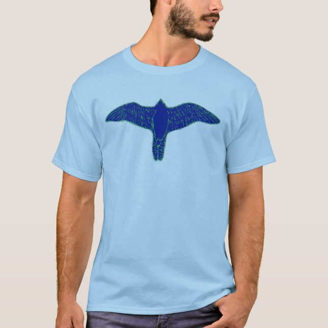 Blåttfalk på manar T-tröja Tee Shirt (Framsida)