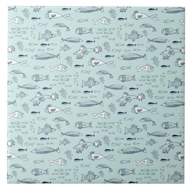 Blåttfisk Kakelplatta (Framsidan)