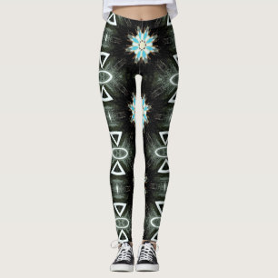 blåttfjäderstjärna-bristning på svart leggings