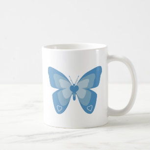 Blåttfjäril med hjärtor kaffemugg
