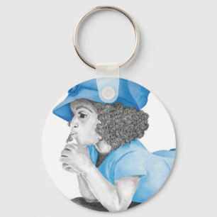 Blåttflicka 1 Keychain Nyckelring
