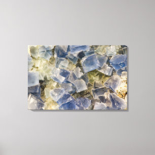 BlåttFluoritekristaller i matris Canvastryck