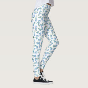 Blåttförgätmigejmönster Leggings