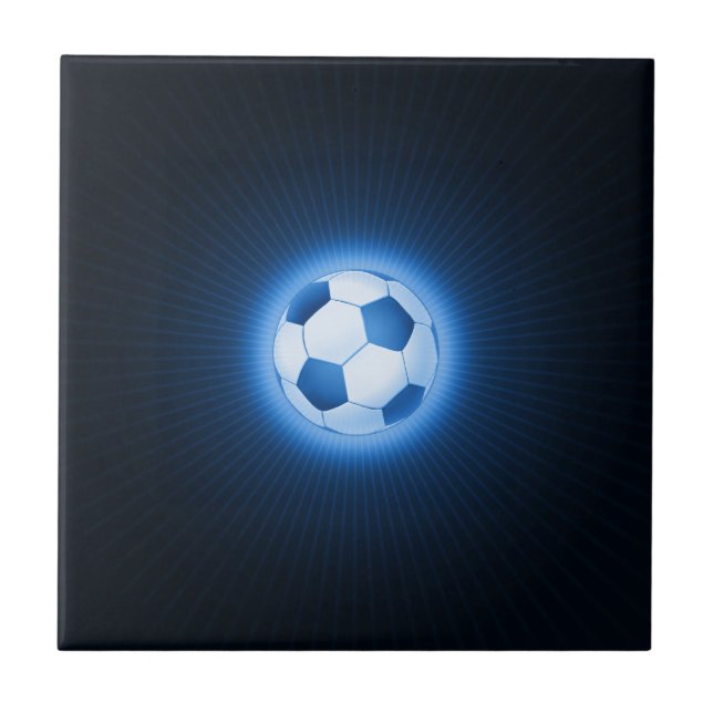 Blåttfotbollboll (fotboll) kakelplatta (Framsidan)