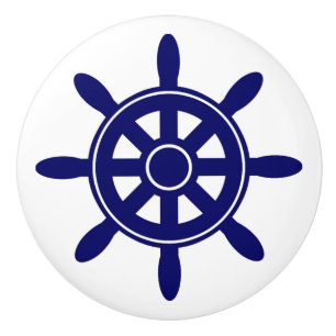 Blåttfrakten rullar den nautiska Themed kabinett Knopp