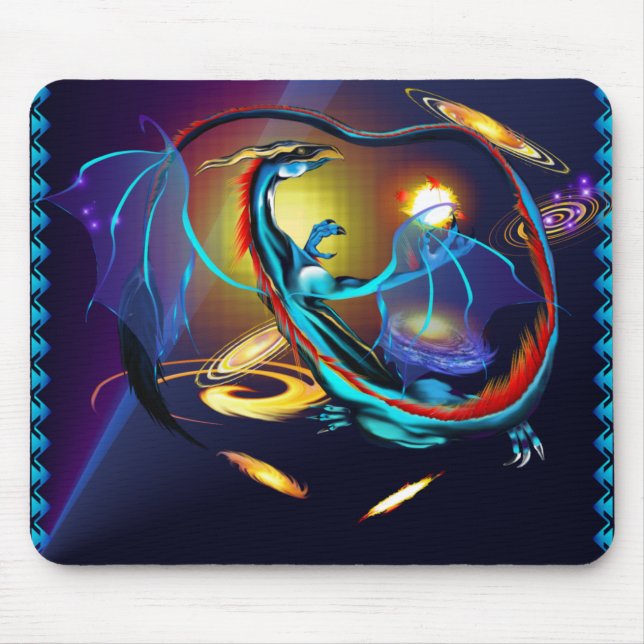 Blåttgalax Dragon_Mousepad Musmatta (Framsidan)