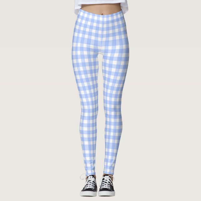 blåttgingham - damasker leggings (Framsida)