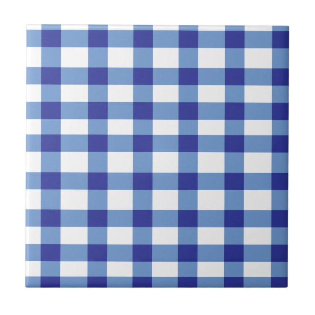 BlåttGingham Kakelplatta (Framsidan)
