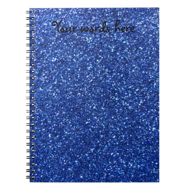 Blåttglitter Anteckningsbok Med Spiral (Framsidan)
