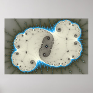 Blåttglöd - Fractalaffisch Poster