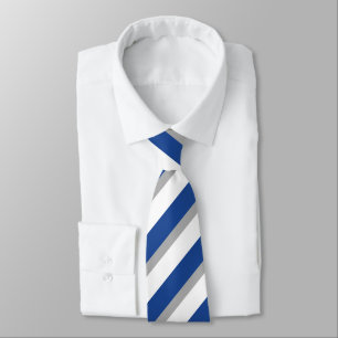 Blåttgrått och vit Diagonal-Görad randig Tie Slips