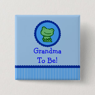 Blåttgrodan "mormodern som är" baby shower, knapp