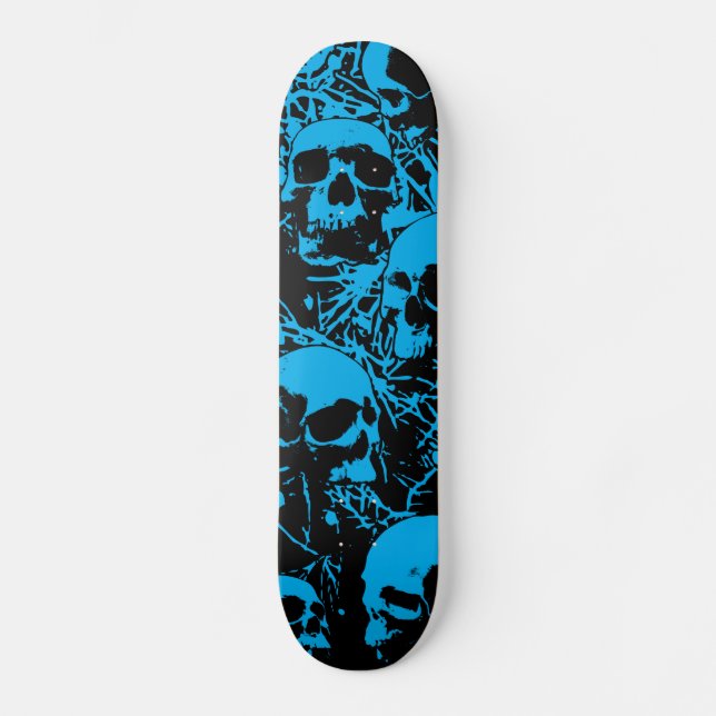 BlåttGrungedöskallar Skateboard Bräda 19,5 Cm (Framsida)