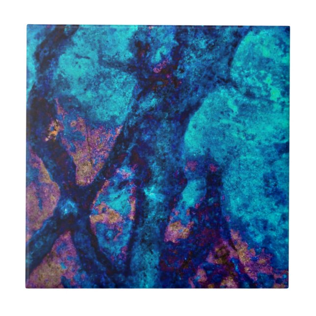 Blåttguld belägger med tegel kakelplatta (Framsidan)