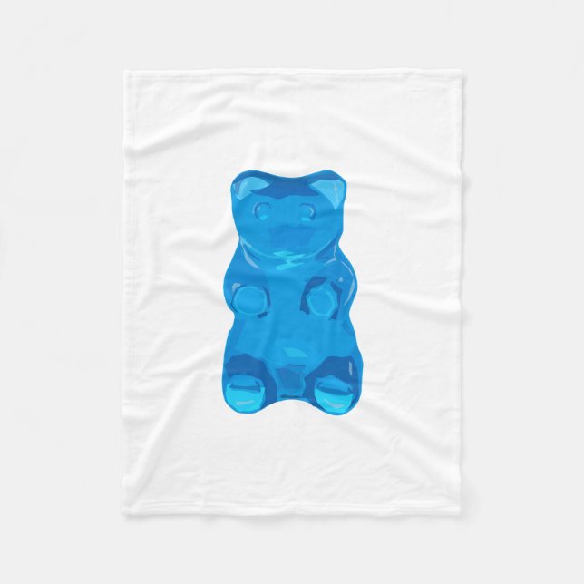 BlåttGummybear illustration Fleecefilt (Framsidan)