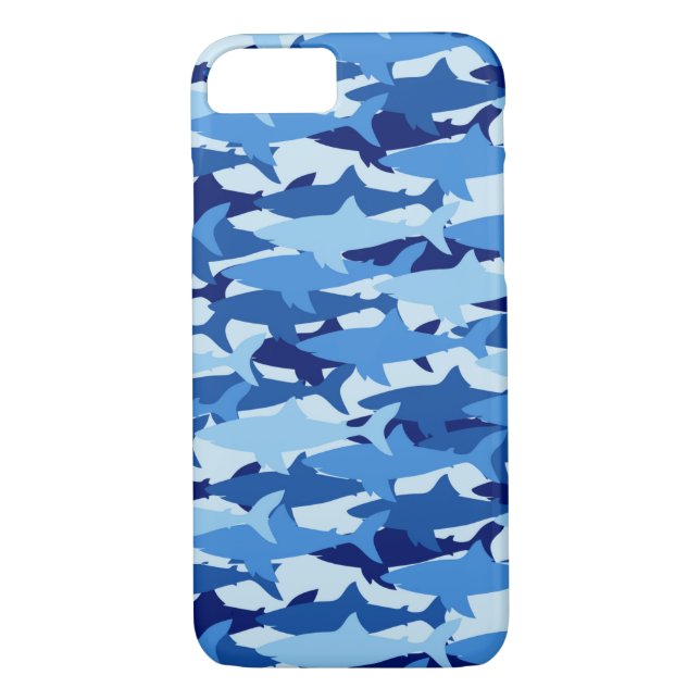 Blåtthajmönster Case-Mate iPhone Skal (Baksida)