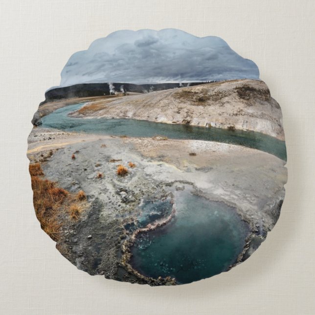 Blåtthål Rund Kudde (Framsidan)