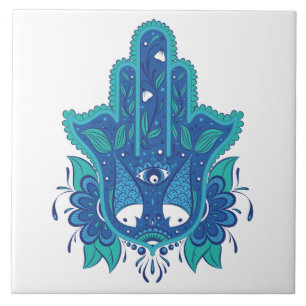 BlåttHamsa design Kakelplatta