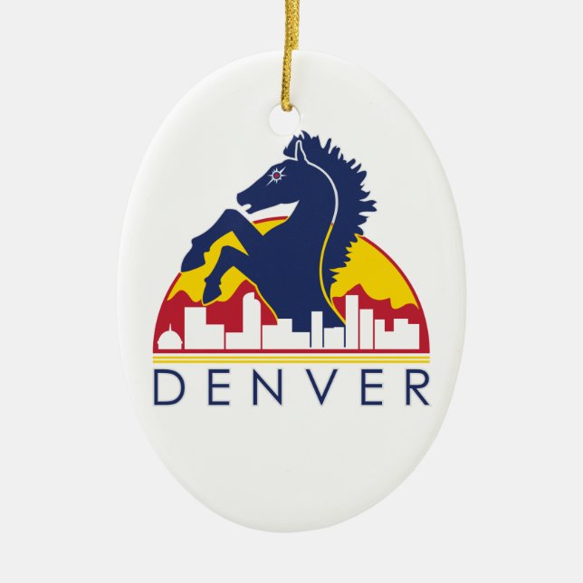 Blåtthäst Denver Julgransprydnad Keramik (Framsidan)
