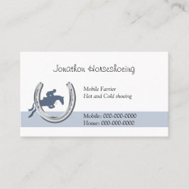 Blåtthästbanhoppning till och med en hästsko visitkort