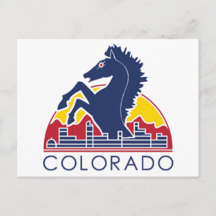 BlåtthästColorado logotyp Vykort