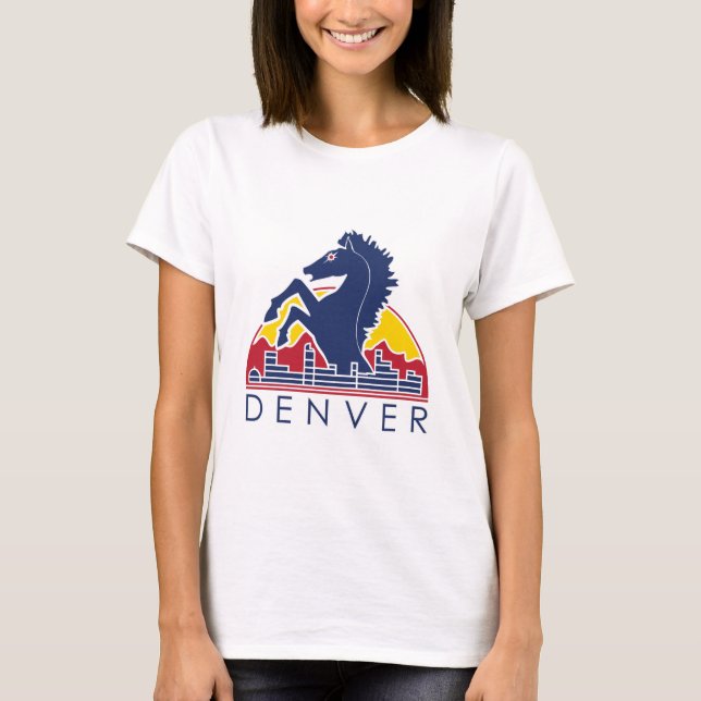 BlåtthästDenver logotyp T-shirt (Framsida)