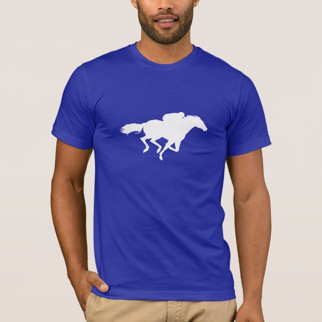 Blåtthästkapplöpning Tee Shirt (Framsida)