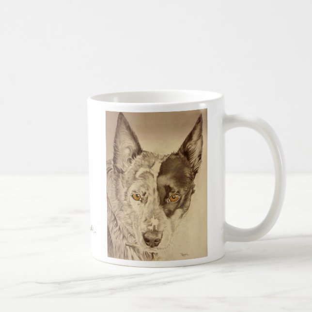 BlåttHeeler förföljer australiensiskt nötkreatur Kaffemugg (Höger)