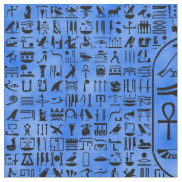 BlåttHieroglyphics Tyg