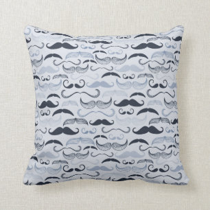 BlåttHipstermustascher Kudde