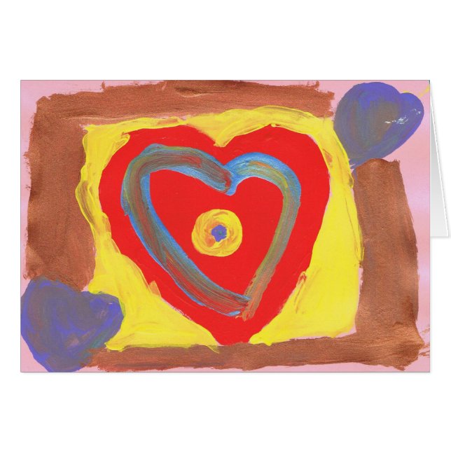 Blåtthjärta Hälsningskort (Framsidan Horizontal)