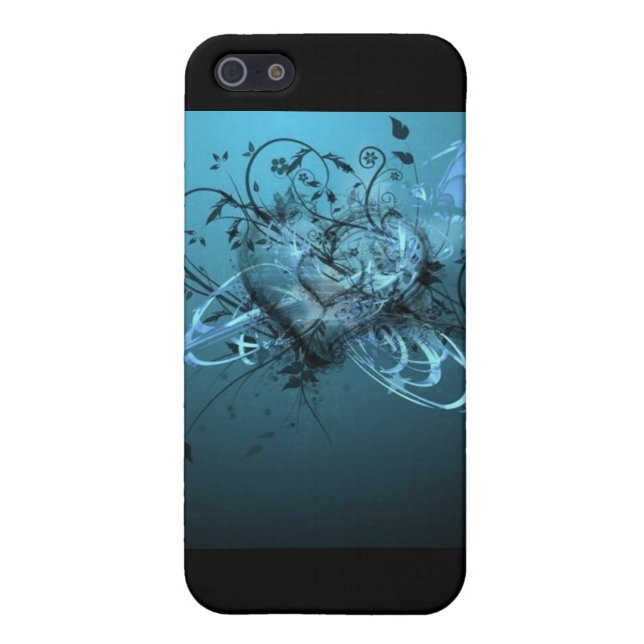 BLÅTTHJÄRTAIPOD FODRAL iPhone 5 SKYDD (Baksidan)