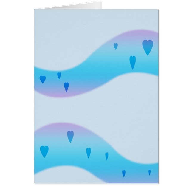 Blåtthjärtor (porträtt) hälsningskort (Framsidan)