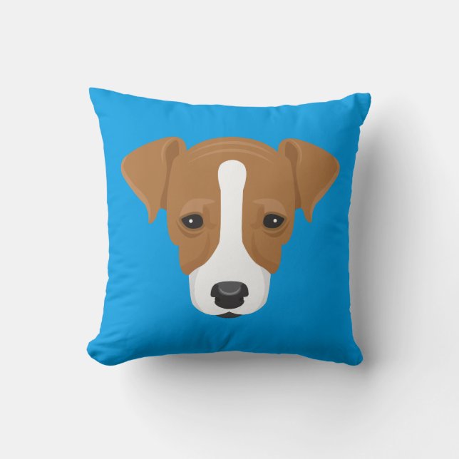 BlåttjackRussell Terrier Kudde (Framsida)