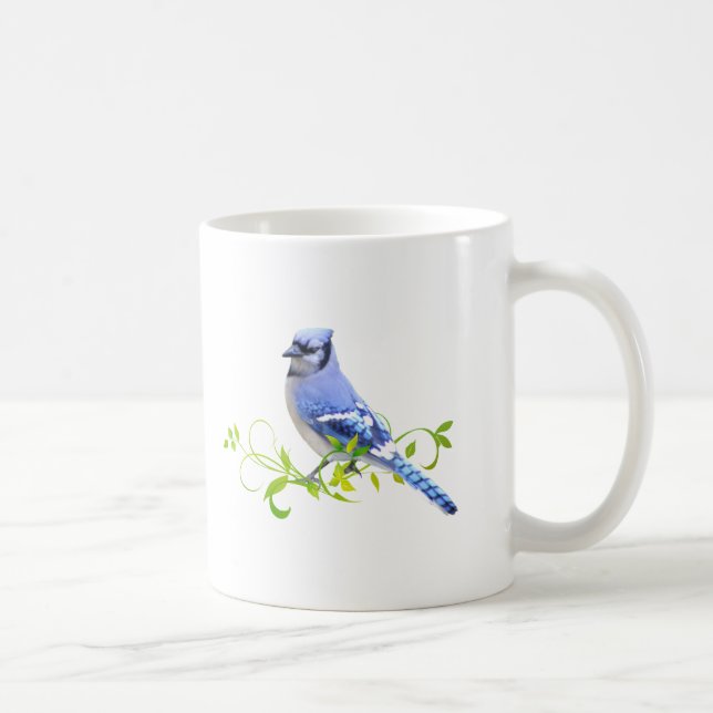BlåttJay fågel Kaffemugg (Höger)