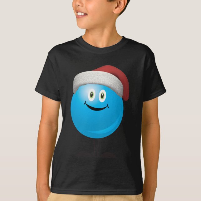Blåttjulen smyckar att ha på sig en röd santa hatt tee (Framsida)