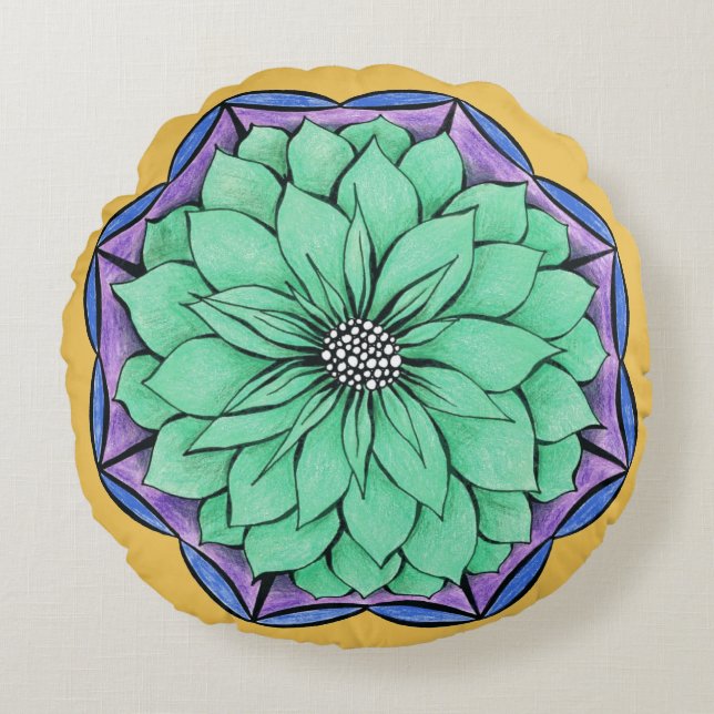 BLÅTTJULSTJÄRNAdesign Rund Kudde (Framsidan)