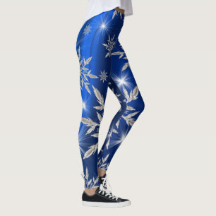 Blåttjulstjärnor med vitiskristallen leggings