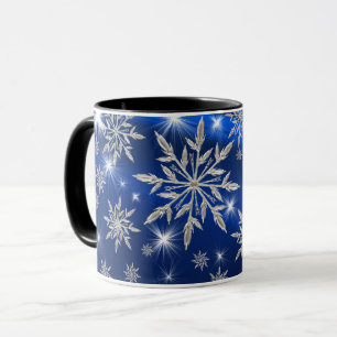 Blåttjulstjärnor med vitiskristallen mugg