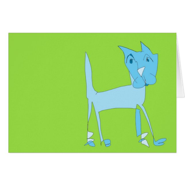 Blåttkatt Hälsningskort (Framsidan Horizontal)