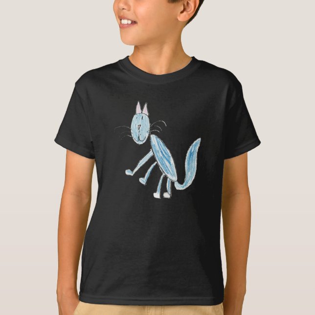 Blåttkattskjortor Tee Shirt (Framsida)