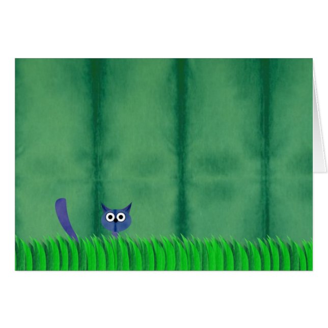 BLÅTTKATTUNGEkort Hälsningskort (Framsidan Horizontal)