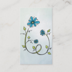 Blåttklotterblomma Visitkort