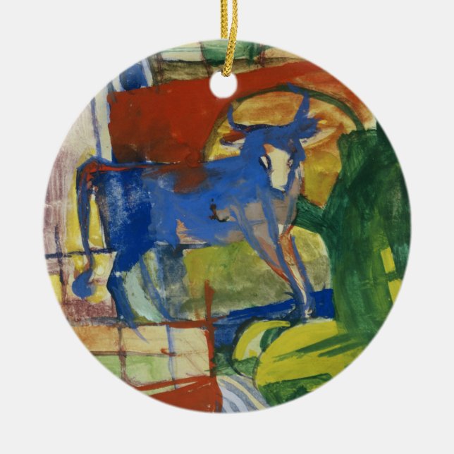 Blåttko, 1914 (tempera på papper) julgransprydnad keramik (Framsidan)