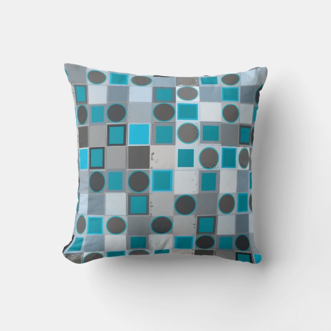 Blåttkontrollörpolka dots kudder kudde (Framsida)